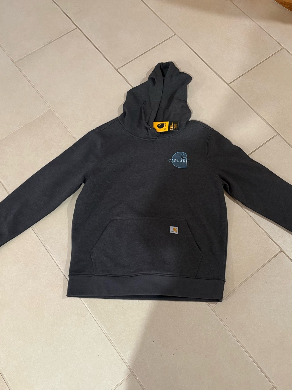 NWT Carhartt Rain Defender Hoodie Womens Medium Carbon Heather Grey Sweatshirt
